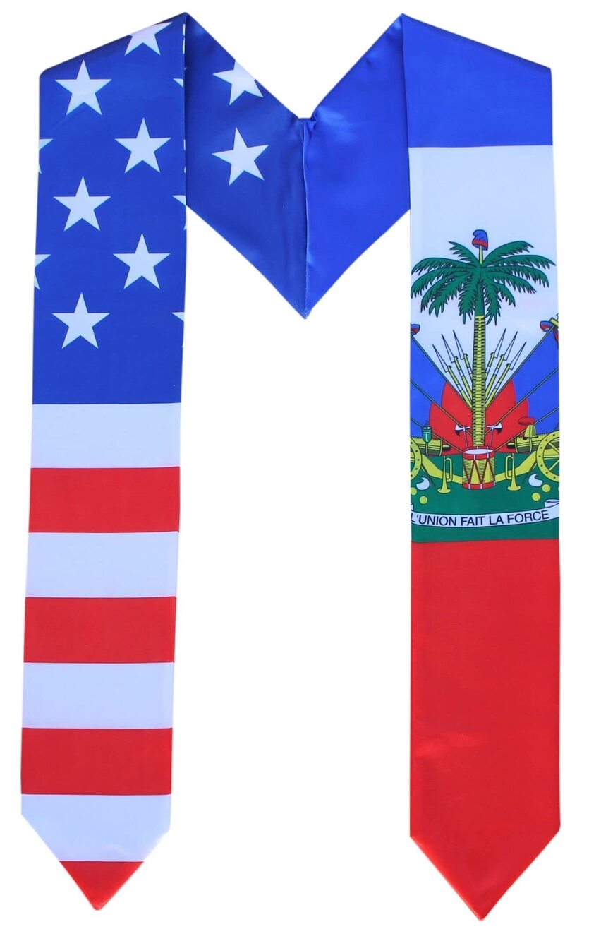 2034 Graduation Combo USA Country Flag Stole Sash Scarf Graduate Pride D